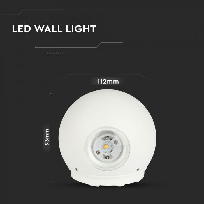 VT-836 6W LED WALL LIGHT  -WHITE BODY