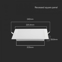 VT-61018 18W BACKLIT RECESSED PANEL SQUARE