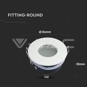 VT-787 GU10 FITTING ROUND WHITE IP44 - Ø75 mm - 84mm x 38mm