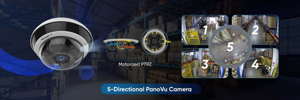 Hikvision DS-2CD6D54G2-IZHS(2.8-8mm) varifocale PanoVu - Caméra multicapteur 4 directions 5MP orientable flexible, objectifs 2.8-8mm, PTRZ