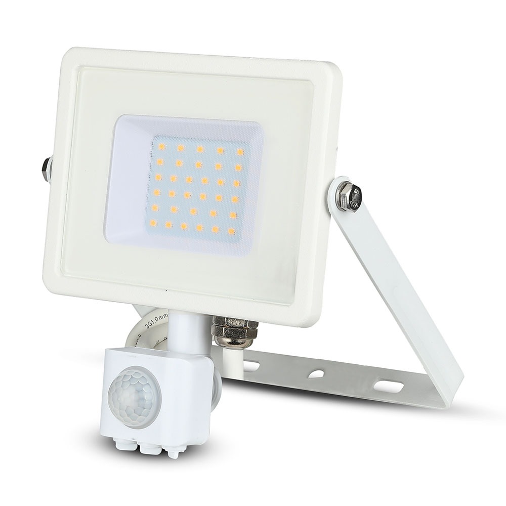 VT-30-S 30W SMD PIR SENSOR FLOODLIGHT WITH SAMSUNG CHIP  WHITE BODY WHITE GLASS