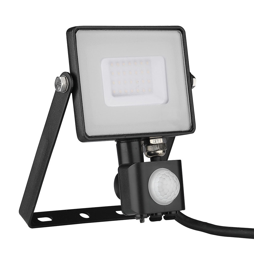 VT-30-S 30W SMD PIR SENSOR FLOODLIGHT WITH SAMSUNG CHIP  BLACK BODY GREY GLASS