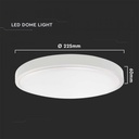 VT-8618S-W-RD  18W LED DOME LIGHT MICROWAVE SENSOR ROUND WHITE FRAME IP44