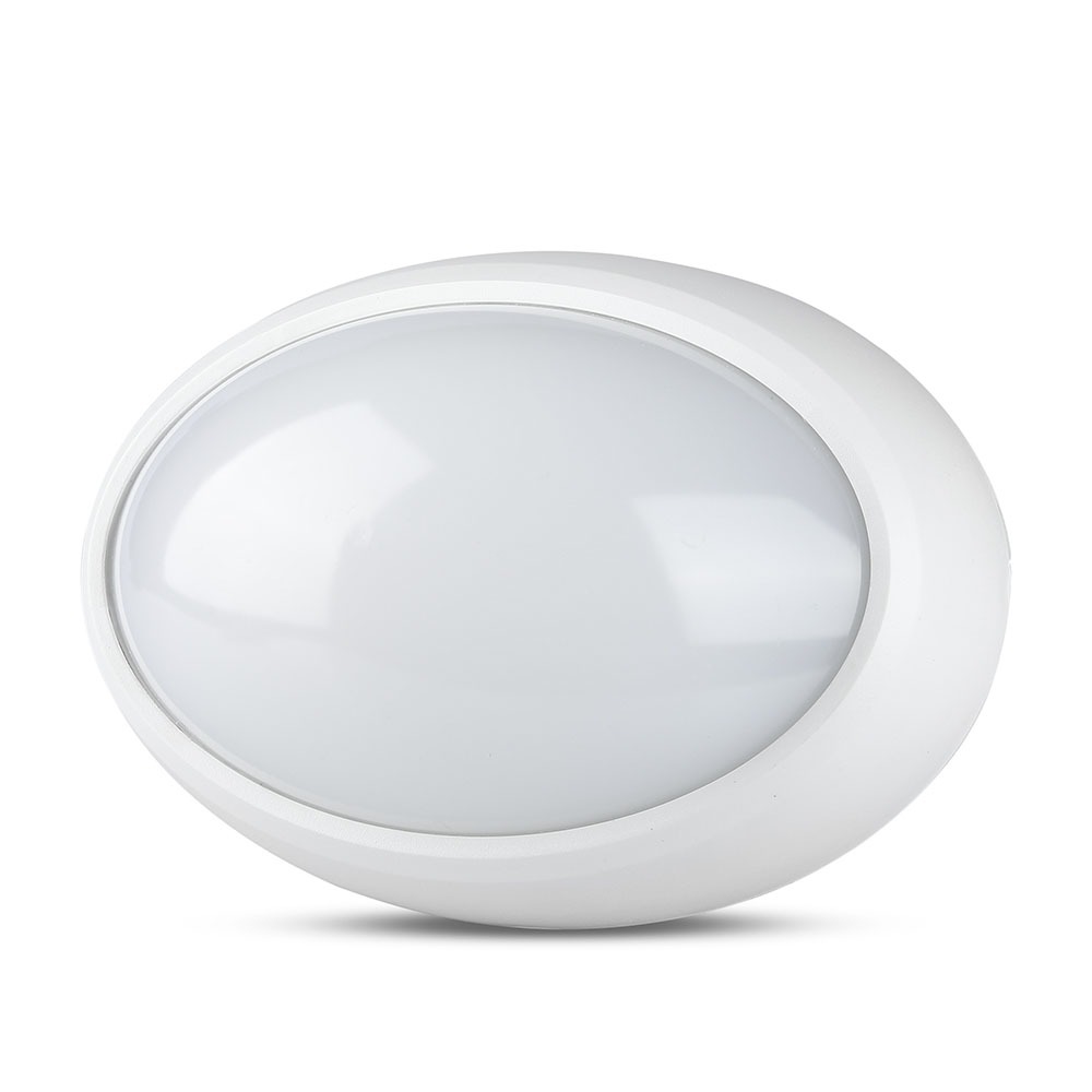 VT-8014 8W FULL OVAL IP54 DOME LIGHTS  WHITE BODY - 6400K Cold White