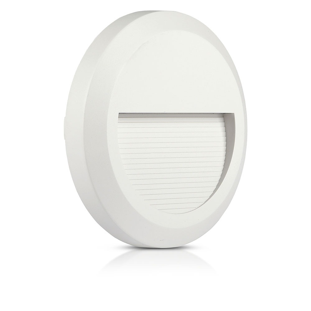 VT-1142 2W LED STEP LIGHT  WHITE BODY ROUND