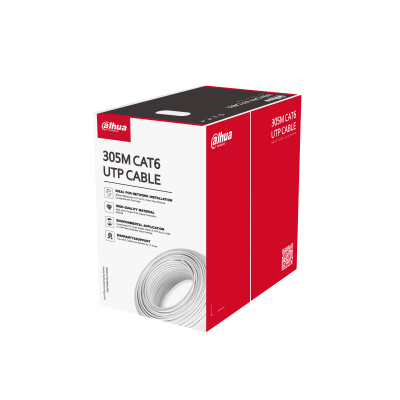 Dahua PFM922I-6UN-C  UTP CAT6 Cable Solid CCA - Grey PVC - Certified flame retardant class CE CPR Eca