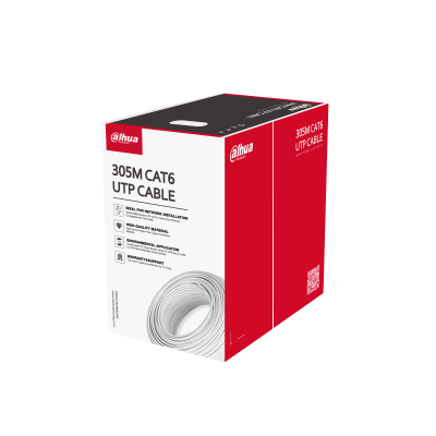Dahua PFM922I-6UN-C UTP CAT6 kabel massief CCA - grijs PVC - gecertificeerde vlamvertrager klasse CE CPR Eca