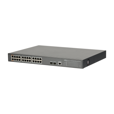 DAHUA PFS4226-24GT-360 managed Switch For Surveillance 360W,Hi PoE,24 GE PoE+2 Combo 1000BASE-T/SFP port 