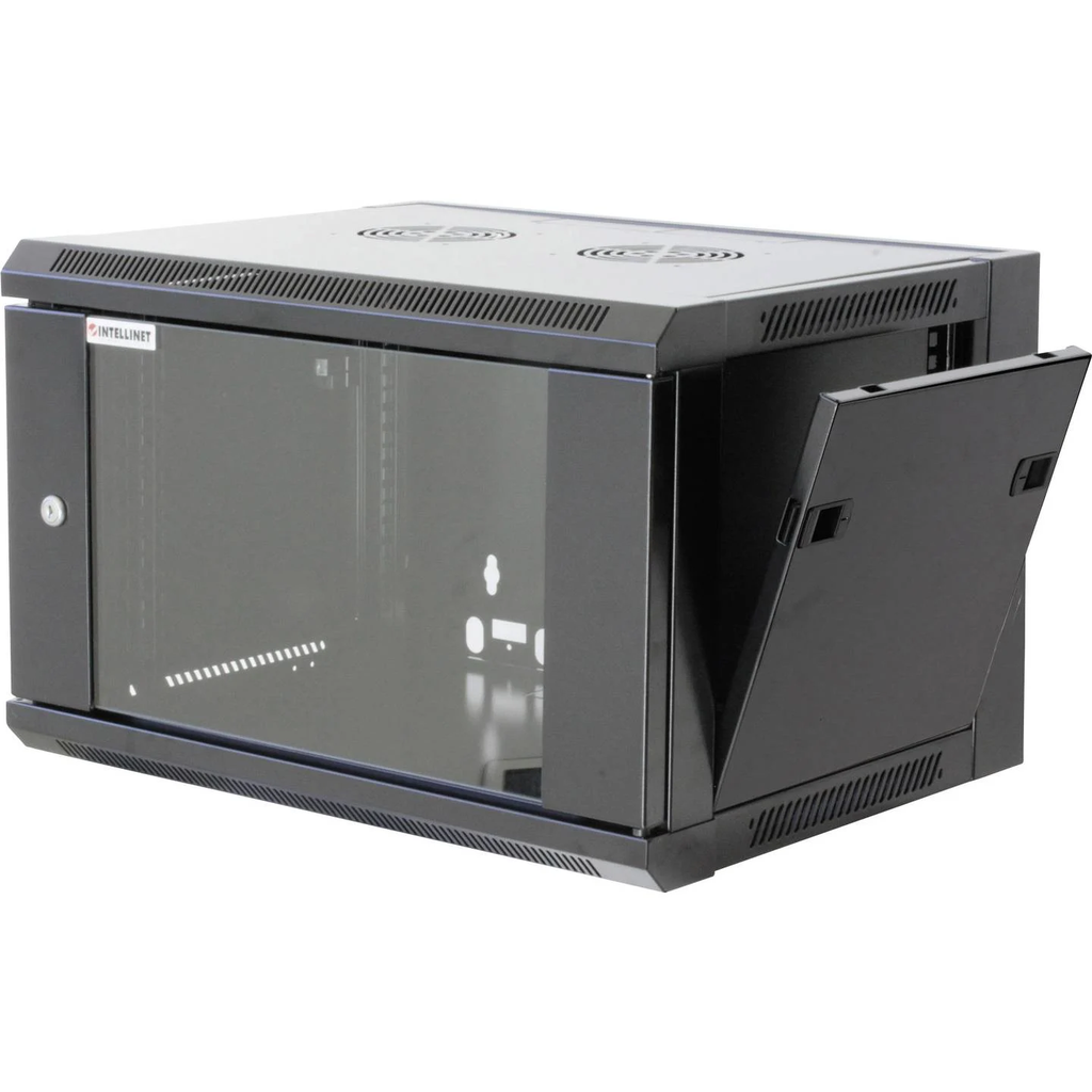 Intellinet 711715 19&quot; Wallmount Cabinet, 6U, 450 mm Depth, Maximum Static Load 60 kg, Reversible Front Door