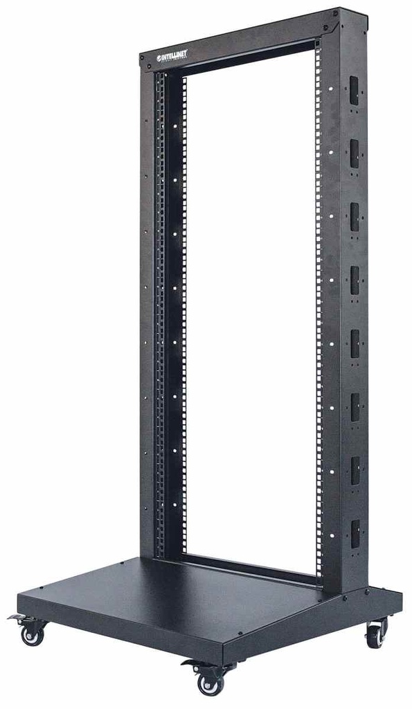 19&quot; 2 Post Open Frame Rack, 26U, Flatpacked, Black