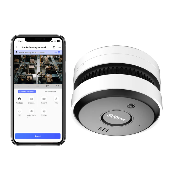 Dahua HY-SAV849HA-E Caméra IP/POE de détection de fumée et de  flamme 5MP IR AI-fire 