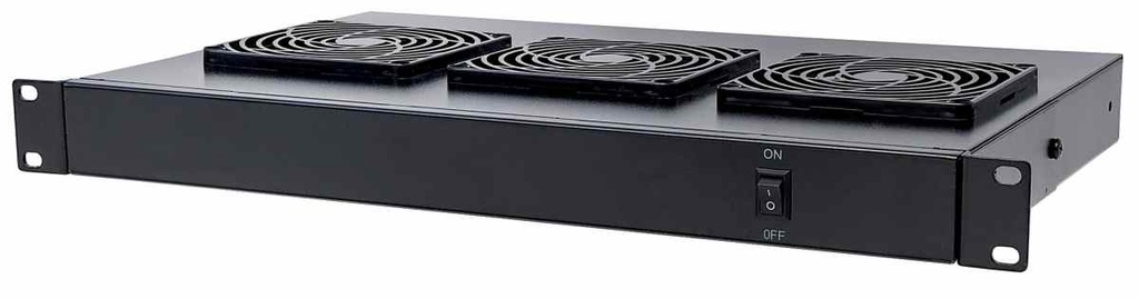 3-Fan Ventilation Unit for 19&quot; Racks, 1U, Black