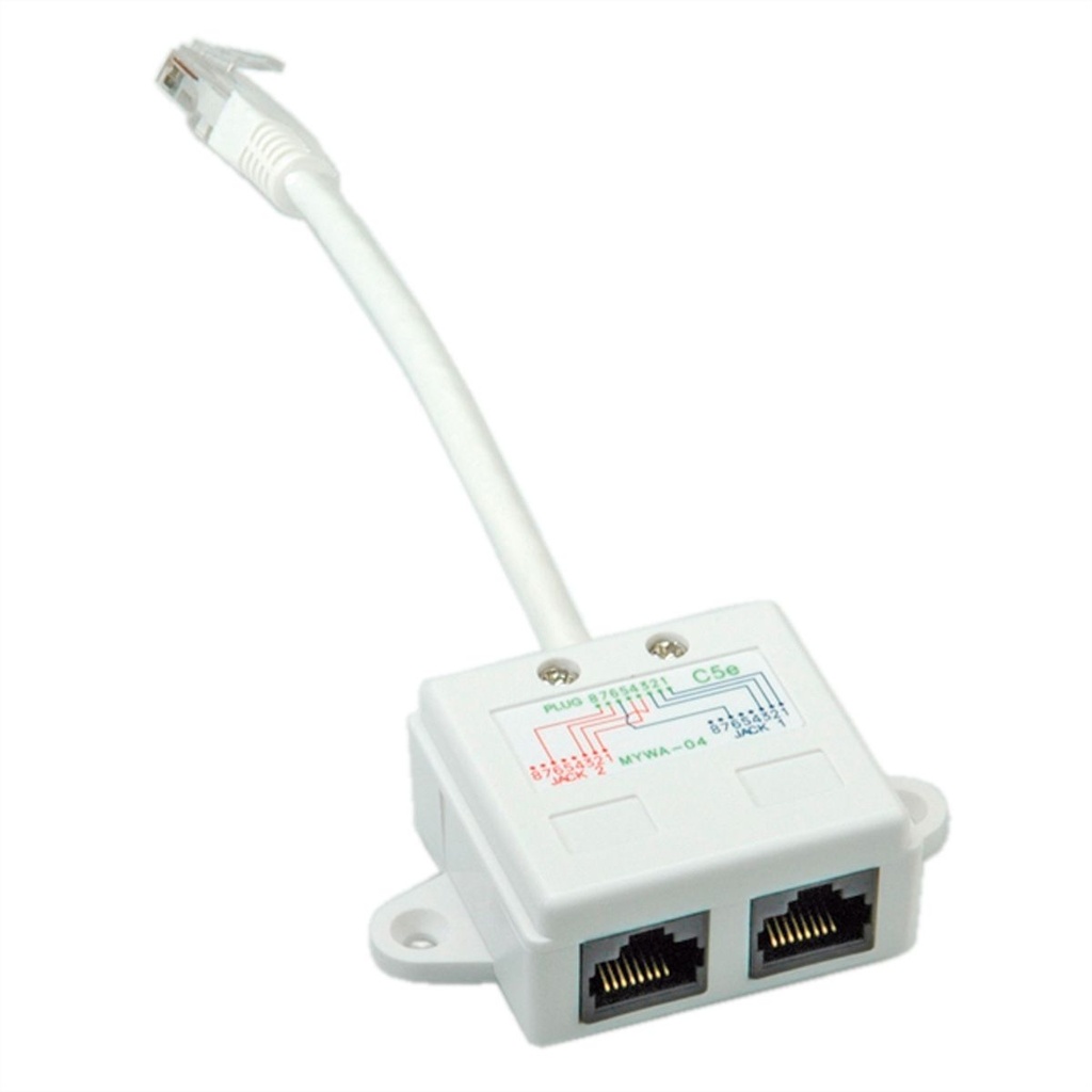 Adaptateur en T VALUE Cat.5e (Classe D), UTP, blanc