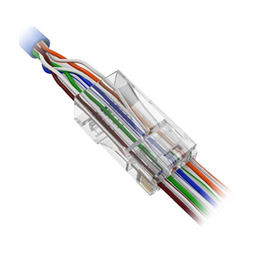 CON300-CAT6-EZ Connecteur UTP RJ45-CAT6 Pack (50 Pcs ) A sertir Ouverture frontale pour une installation facile 