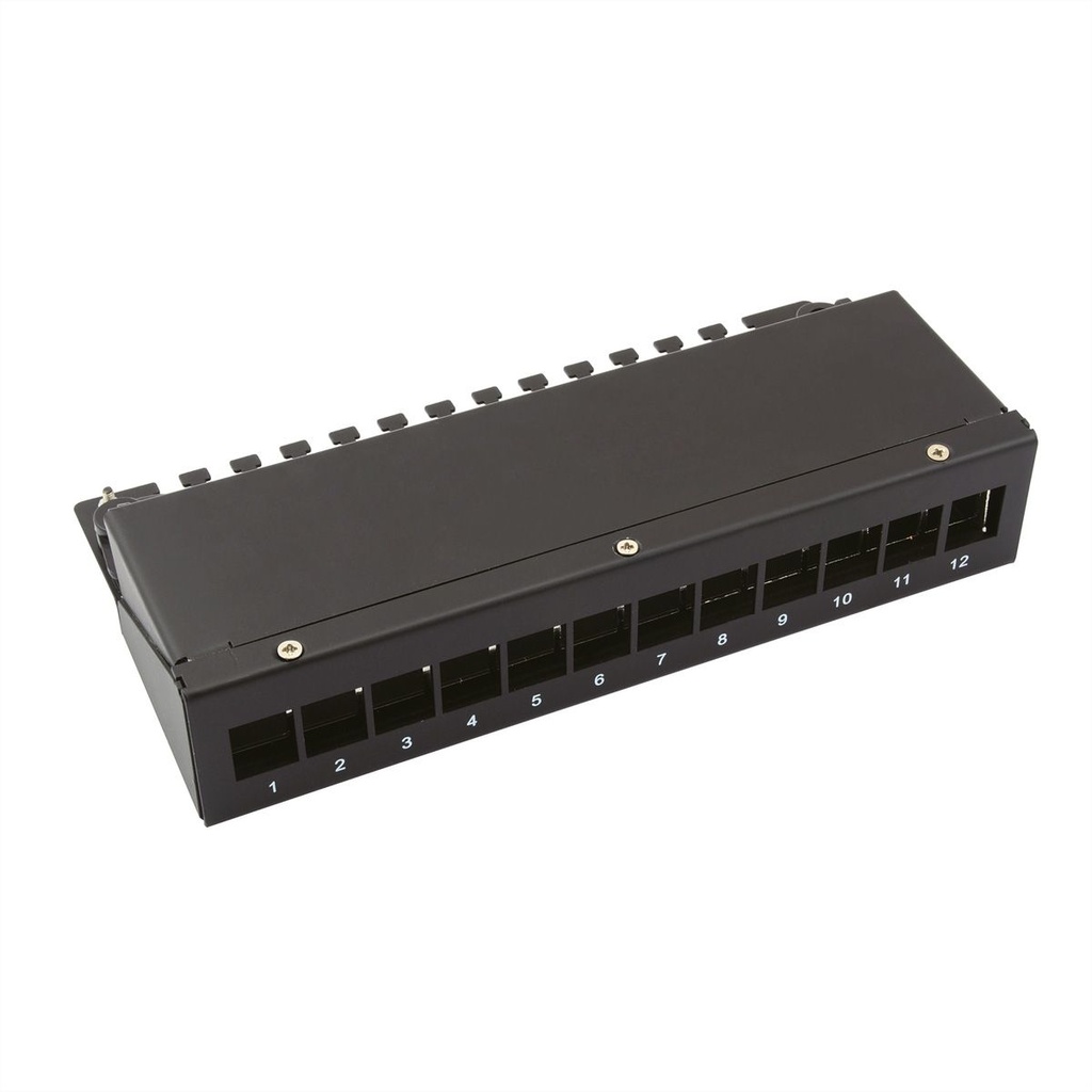 VALUE Keystone Module frame, 12 Ports, blank, black