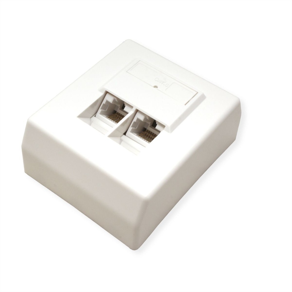 VALUE Cat.6 (Class E) Surface Mount Wall Jack, UTP, white