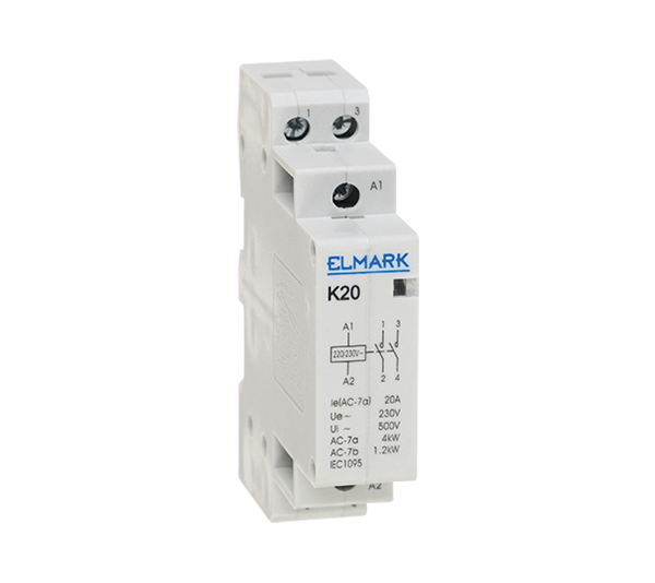 MODULAR CONTACTOR K20 20A 230 NO+NC