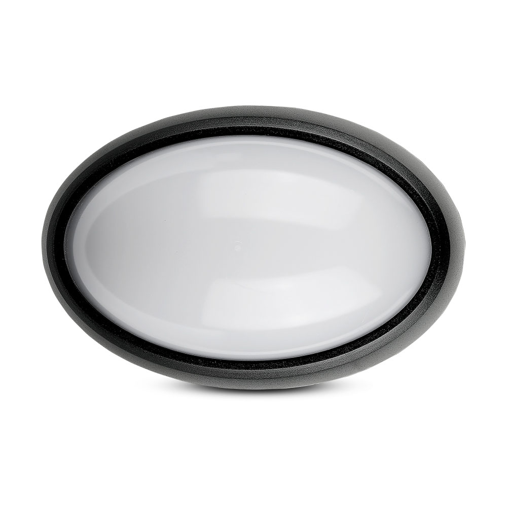 VT-8016 12W -6400K FULL OVAL IP54 DOME LIGHT  BLACK BODY