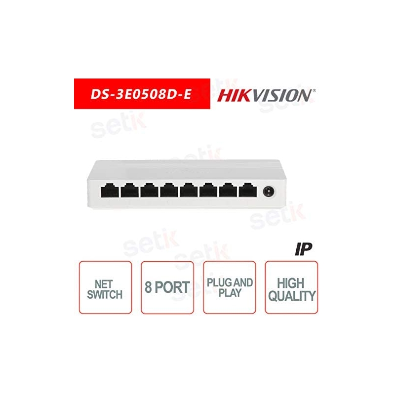 HIKVISION DS-3E0508D-E SWITCH  HIKVISION SWITCH - 8 PORTS SOHO GIGABIT PLASTIC Case