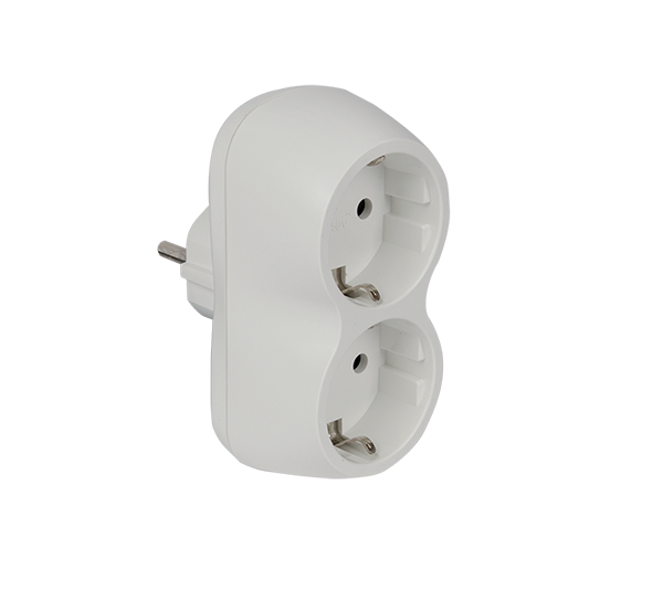 ELMARK ADAPTOR DOUBLE WITH  16A 250V German-NL Socket