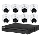 Kit DVR DAHUA 8 canaux HDCVI 5 MP, 8 canaux et 8 caméras tourelle 5 MP, couleur nocturne complète, intérieur/extérieur - HD 2 To