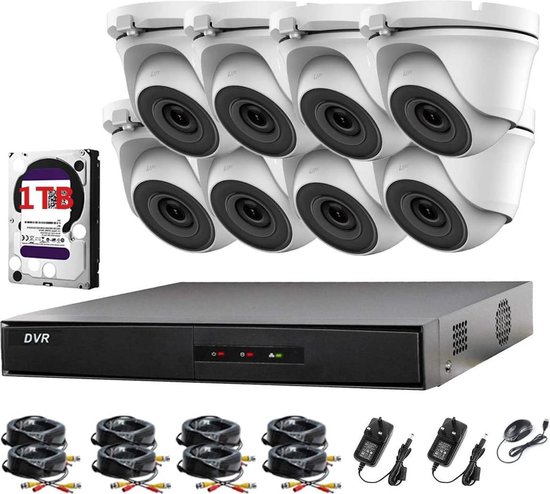 HIKVISION Set 2MP-1080p Turbo-HD DVR 8 Channel - 8x 2MP Turret Camera Indoor/Outdoor 1TB HDD -  P2P REMOTE VIEW