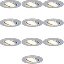 VT-782 Aluminium Set of 10 dimmable LED recessed spots gu10  6Watt tiltable (3000K)