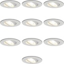 VT-782 White Set of 10 dimmable LED recessed spots gu10  6Watt tiltable (3000K)