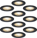ELMARK 9251R/BL-SET Black Set of 10 dimmable LED recessed spots gu10  6Watt tiltable -Cutting 70mm
