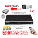 HIKVISION Camera Kit Smart Hybrid G2 Series  2x IP Camera  Bullet 8MP -   NVR 4xChannel - Hard Disk 2Tb Extensible To Max 4x IP Camera