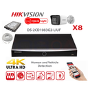 [IPHK-MD-88B] HIKVISION Camera Kit Smart Hybrid G2 Series  8x IP Camera  Bullet 8MP -  NVR 8xChannel - Hard Disk 4Tb