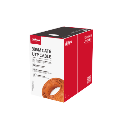 Dahua PFM920I-6UN-C UTP CAT6 - Pure Cuivre Cable (Orange) - Certifié classe ignifuge CE CPR Eca