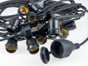 [3105] AV713 Guirlande Etanche (5m-10m-15m) + 3m Extra Cable - 10/15x DOUILLES E27, IP54 Sans Lampes (5m)