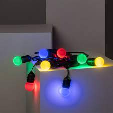 AV-713 RGB Smart  LED GARLAND (10M) WITH 15x G45 RGB 3.5W BULBS REMOTE CONTROL + 3m extra EU PLUG IP54 cable