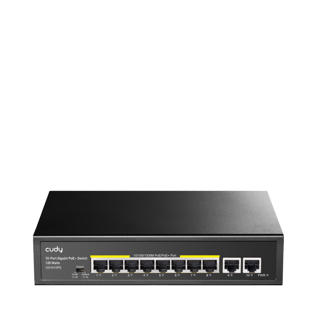 Cudy GS1010PE  Switch PoE+ Gigabit à 8 ports avec 2 ports de liaison montante Gigabit 120 W