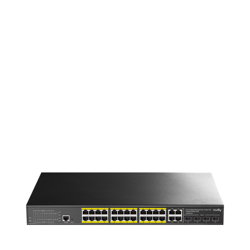 Cudy GS2028PS4-300W Gigabit Managed PoE+ 24-Port Switch with 4 Gigabit Combo Ports 300W 