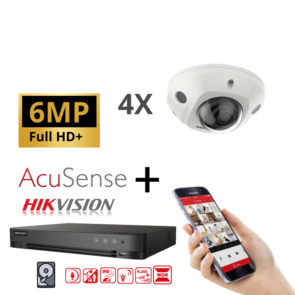 Hikvision Ip-kit 4x Camera 6mp Ir   Acusense G2 Serie - 4x Ds-2cd2563g2 