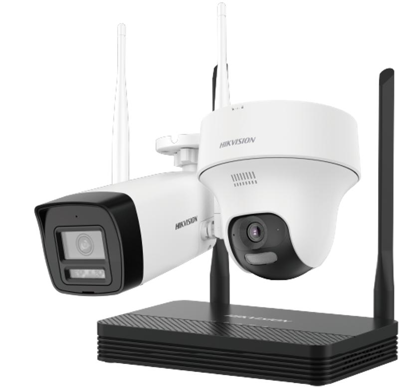 HIKVISION NKS424W02H Kit IP Wi-Fi 4MP H.265 01x Camera Canon + 01x Camera tourelle WiFi NVS Kit - 512 Go Micro SD