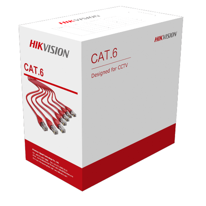 HIKVISION DS-1LN6-W-CCA  UTP CAT6 Cable Solid CCA - Grey PVC - Certified flame retardant class CE CPR Eca