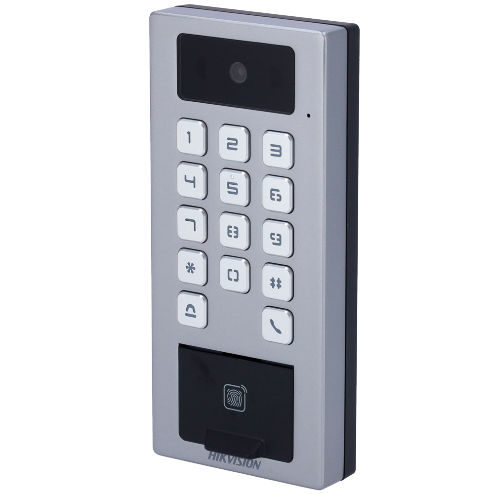 DS-K1T502DBFWX-C PN09806-204274 Access control with camera IP65 IK09 Fingerprint, MF DESFire, QR and PIN card iVMS-4200 | Hik-Connect