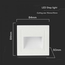 VT-1129 5W - 3000K LED STEP LIGHT WHITE BODY SQUARE   84x84x50mm