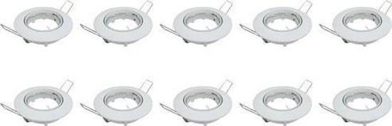 ELMARK 9251R-SET Spot Fixture 10 Pack - GU10 Recessed Spotlight - Round - Aluminum - Tiltable Ø82mm