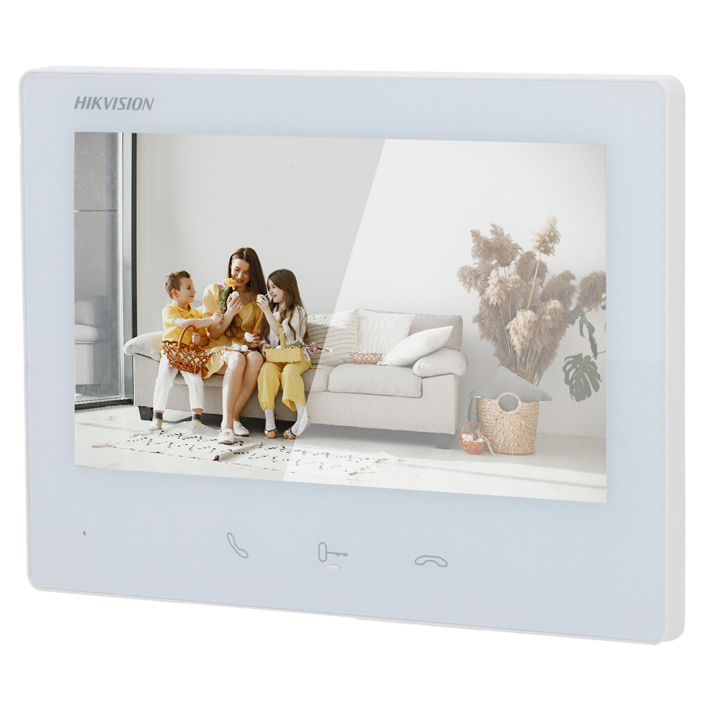 Hikvision DS-KH7300EY-WTE2(WH) - Moniteur vidéo portier intérieur wifi IP 2 fils HD blanc