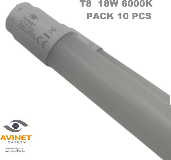 Avinet LED TL-buis 120 cm - T8 - Koud wit - 6000K - 15000h - 120lm/W - 10PACK