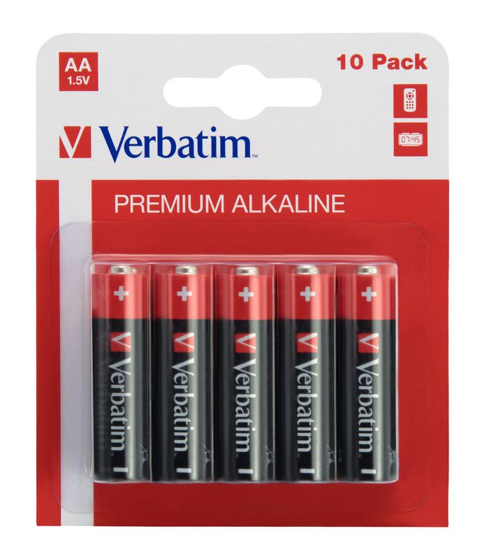 Verbatim Piles alcalines AA, 1.5V, (10 pack)