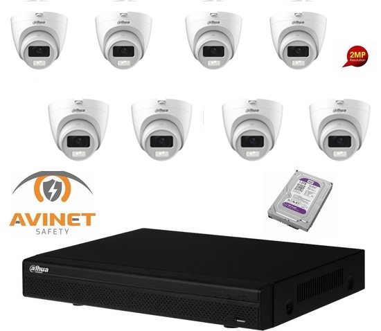 DAHUA 8CH KIT CCTV HDCVI 2MP DVR 8CH &amp; 8X Camera Binnen/Buiten 2MP - HD 2TB