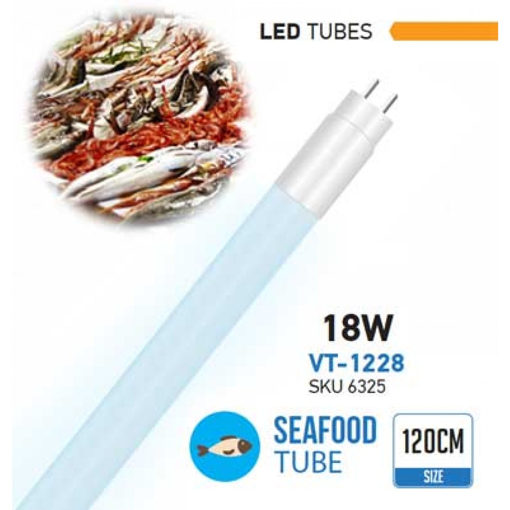 VT-1228 18W T8 LED SEAFOOD TUBE 120CM Minium 6Pcs