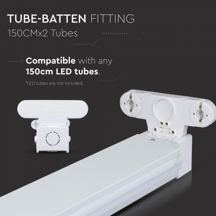 VT-15021  LED TUBE FITTINGS 150CMx2 BATTEN FITTING IP20  (* Minimum 6Pcs Per Order )