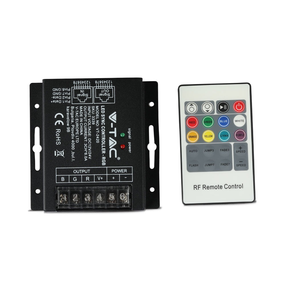 VT-2420 288W LED RGB CONTROLLER WITH 20 KEY RF REMOTE CONTROL