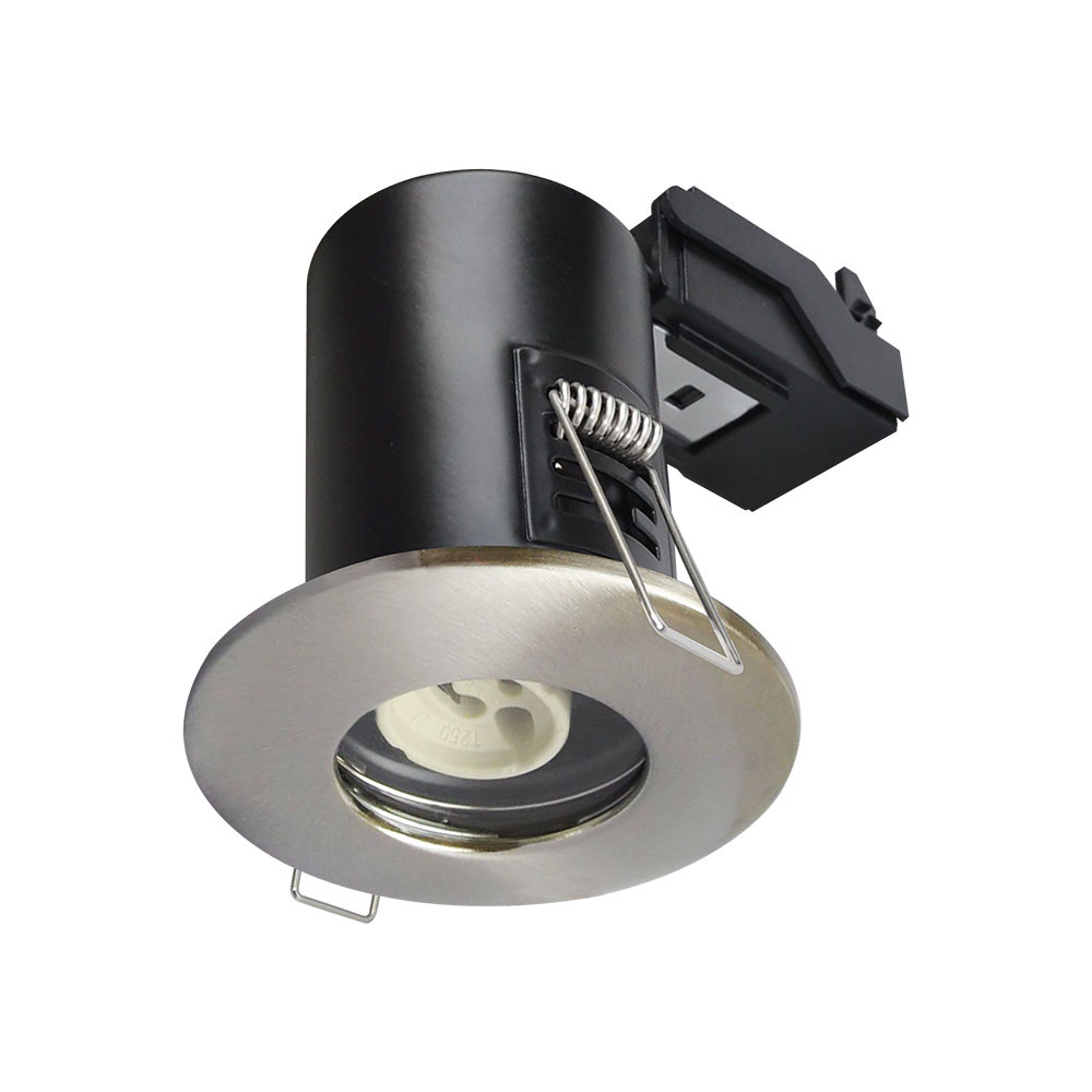 VT-702 GU10 SHOWER FIRE RATED DOWNLIGHT FITTING IP65-SATIN NICKEL